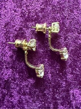 Classic Gold Crystal Back-Set Stud Earrings